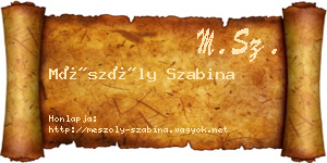 Mészöly Szabina névjegykártya