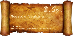 Mészöly Szabina névjegykártya